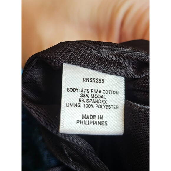 ALK Women's M Express Ruched Side Strapless Tube Top Blouse Shirt Snakeskin Blue - Picture 6 of 7